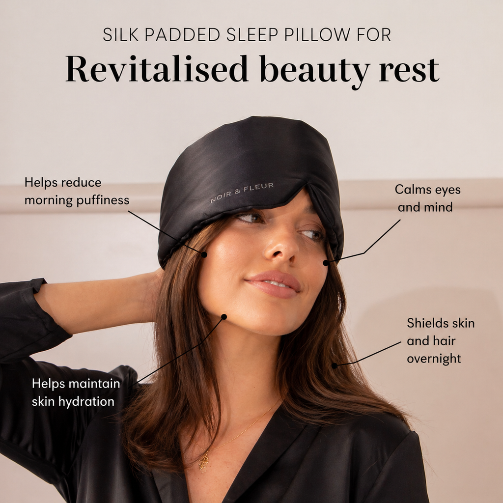 Noir & Fleur Deep Silk Sleep Mask – Black