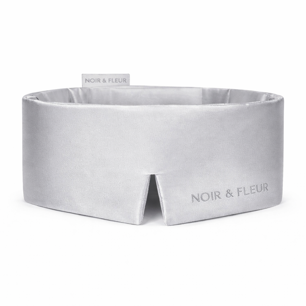 Noir & Fleur Deep Silk Sleep Mask – White