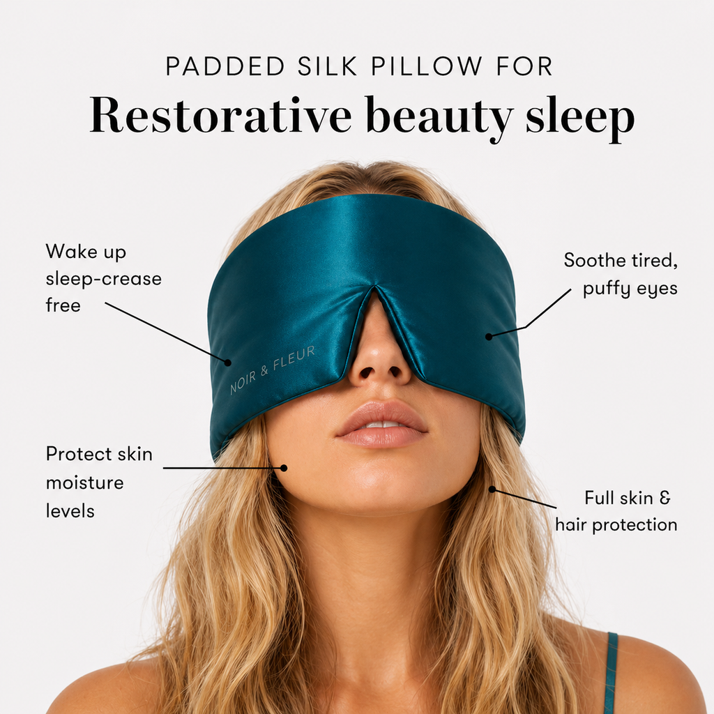 Noir & Fleur Deep Silk Sleep Mask – Sage