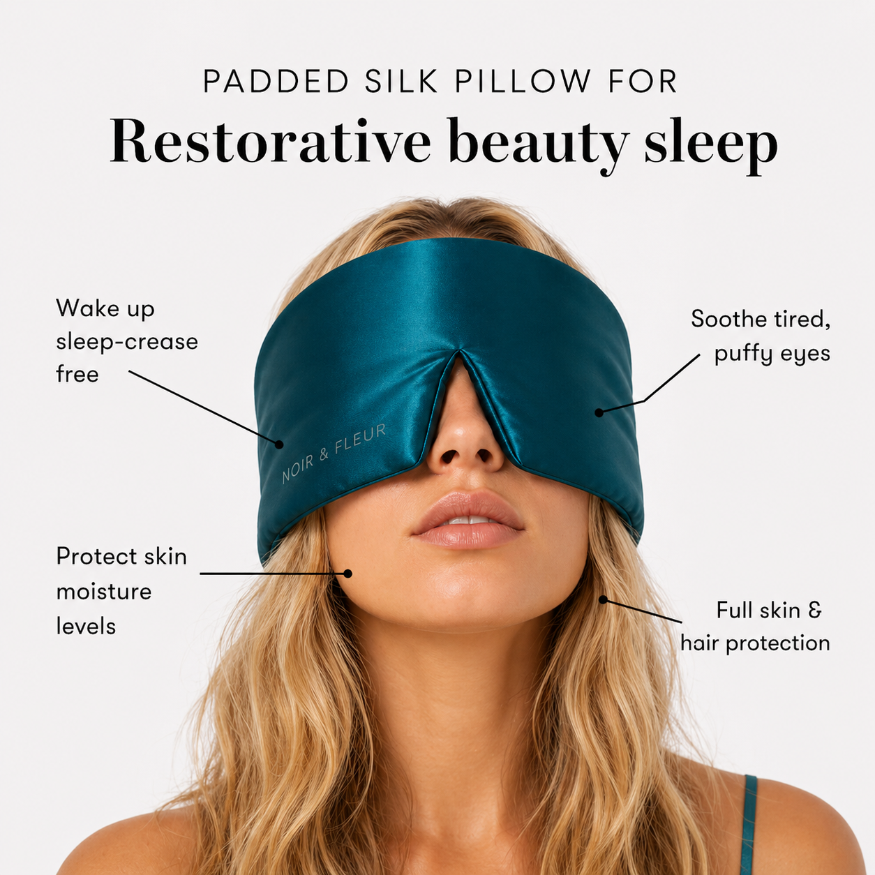 Noir & Fleur Deep Silk Sleep Mask – Sage